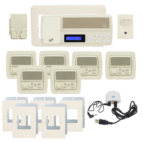 IntraSonic RETRO-MVPACA 5-Room Vertical Intercom Kit Almond W-Bluetooth