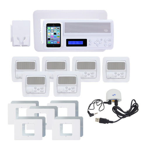 IntraSonic R-MHPAC 5-Room White Horizontal Intercom Kit with Bluetooth No Door