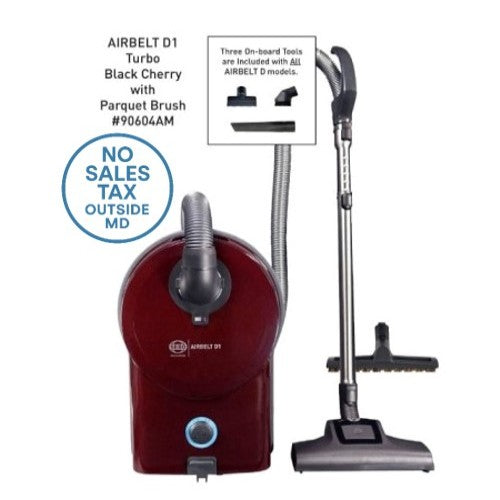 Sebo 90604AM Airbelt D1 Turbo Canister Vacuum Black Cherry