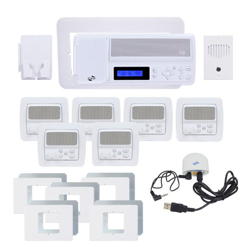 IntraSonic RETRO-MHPAC 5-Room Horizontal Intercom Kit with Bluetooth White