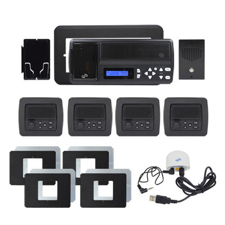 IntraSonic RETRO-MH4PACB 4-Room Horizontal Intercom Kit Black W-Bluetooth