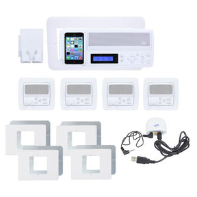 IntraSonic R-MH4PAC 4-Room White Horizontal Intercom Kit with Bluetooth No Door or Patio