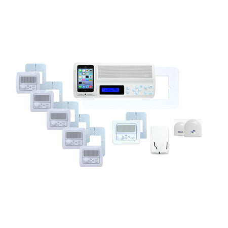 IntraSonic R-MVPAC 5-Room White Vertical Intercom Kit with Bluetooth No Door